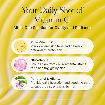 Arencia Vitamin C Booster Serum with Glutathione, Niacinamide and Vitamin E for Glow Skin